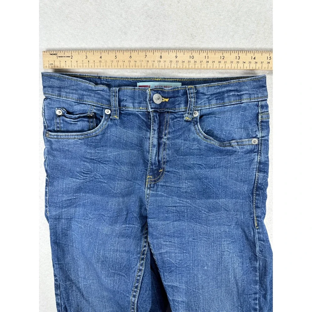 Levis 502 Regular Taper Jeans Mens 28x30 Medium Wash Blue Denim